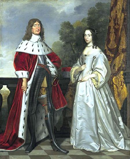 Gerard van Honthorst Double portrait of Friedrich Wilhelm I (1620- 1688) and Louise Henriette (1627-1667). china oil painting image